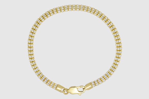 2.5mm - 4.5mm Ice Bracelet - 10k Yellow Gold