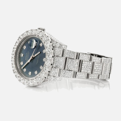Diamond Rolex DateJust II 41mm Oystersteel Dark Blue Dial Watch