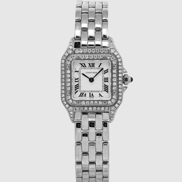 Cartier Panthere Diamond Watch - Stainless Steel - Small Women's Model - 1.55
