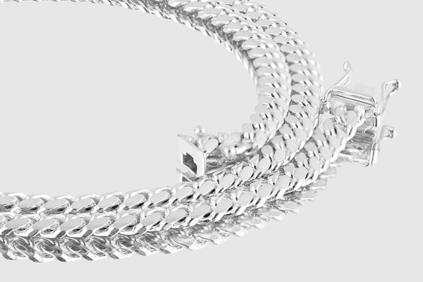 5mm Solid Miami Cuban 10k / 14k White Gold Necklace | Uverly