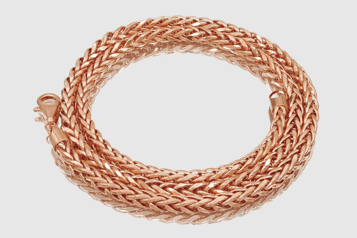 Wheat Chain - 10k Rose Pink Rose Gold | Uverly