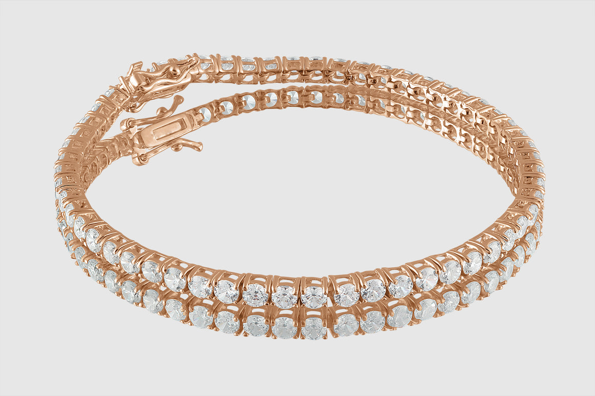 2.5mm 14k or 18k Gold 4ct Diamond Tennis Bracelet
