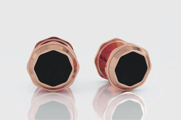 Tuxedo Buttons 14K Rose Gold