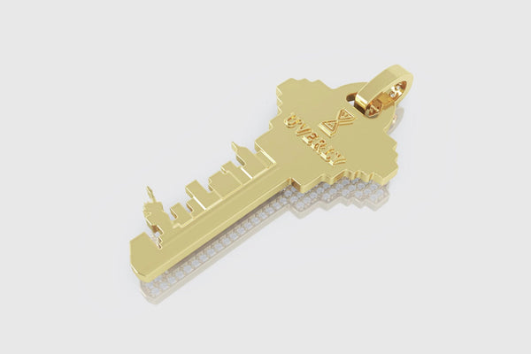 NYC Key Diamond Pendant Yellow Gold