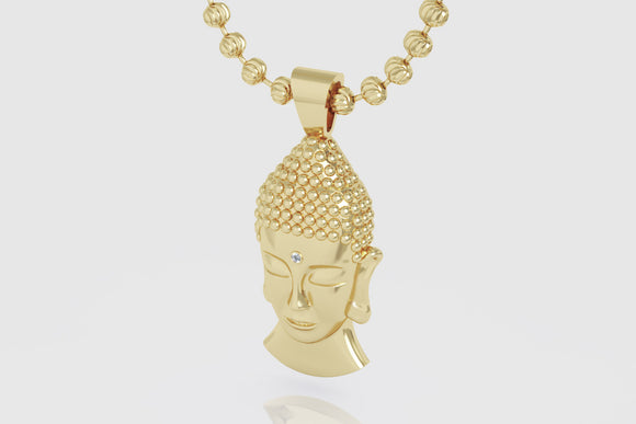 Micro Yellow Gold Buddha Amulet Pendant