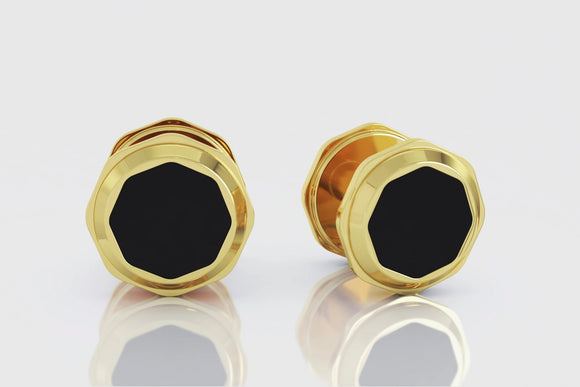 Tuxedo Buttons 14K Yellow Gold