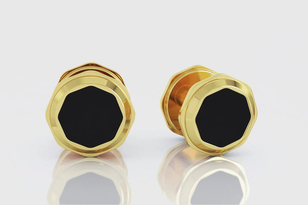 Tuxedo Buttons 14K Yellow Gold