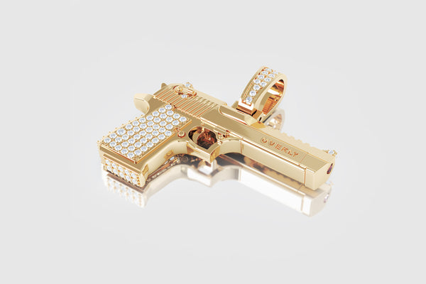 Magnum Gun Pistol Diamond Pendant