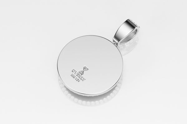 Custom 3D Diamond Mini Picture Pendant in 14k or 18k White Gold | Uverly