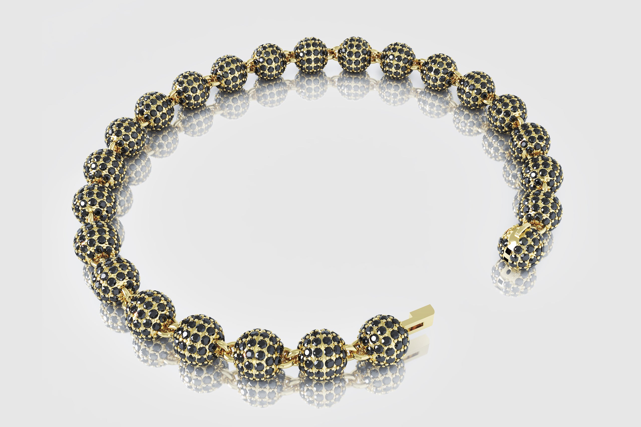 Diamond Bracelet Adorned In Black Beads – SANSA® Jewellery