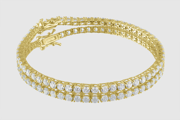 2.5mm 14k or 18k Gold 4ct Diamond Tennis Bracelet