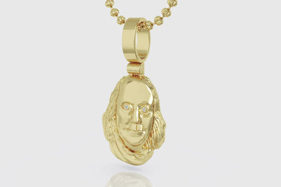 Benjamin Franklin Pendant 14K Yellow Gold