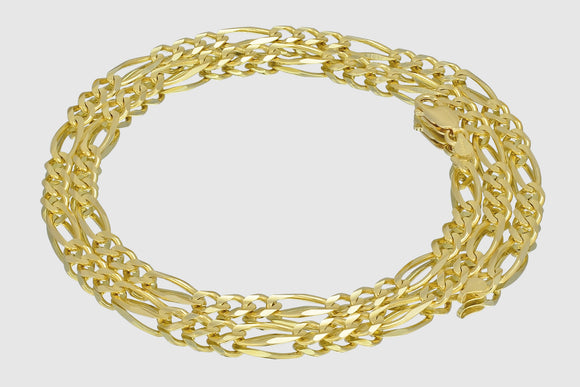 Figaro Chain Necklace - 14k Solid Yellow Gold | Uverly