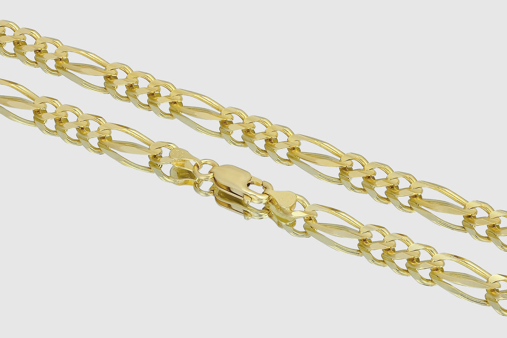 アクセサリー 10K Figaro Necklace 51cm 2mm Figaro Link Chain Necklace 10K Yellow Gold - Solid