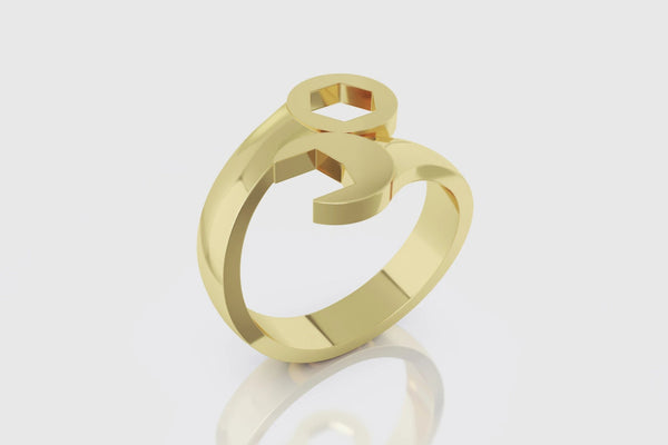 Mechanics Ring Yellow Gold