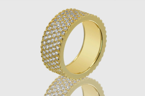 5-Row Yellow Gold Diamond Ring