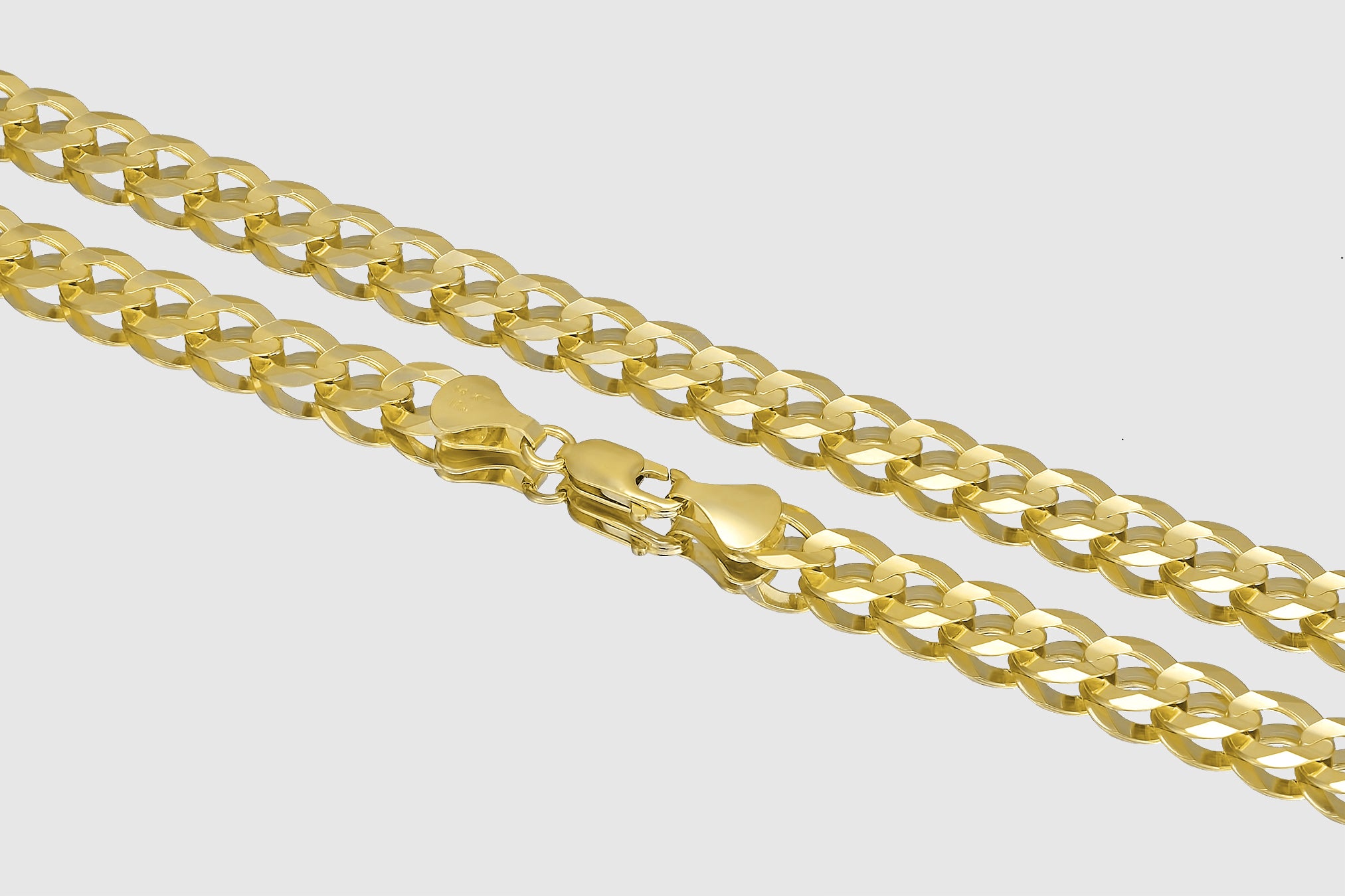 15mm Solid Cuban Curb Necklace 10k Yellow Gold