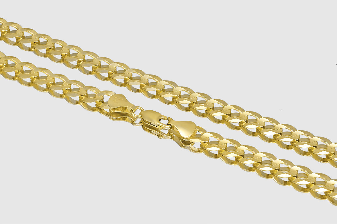 2.5mm-15mm Curb Chain - 14k Solid Yellow Gold | Uverly