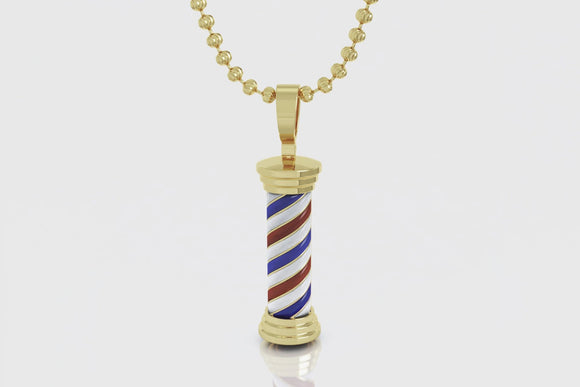 Barber Pole Pendant Yellow Gold
