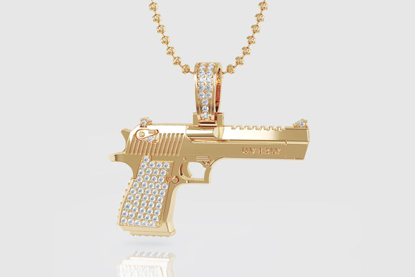Magnum Gun Pistol Diamond Pendant