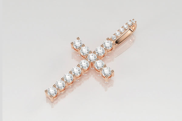 Cruz de tenis de diamante de 2,5 mm