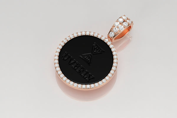 Custom 3D Diamond Mini Picture Pendant in 14k or 18k Rose Pink Gold | Uverly