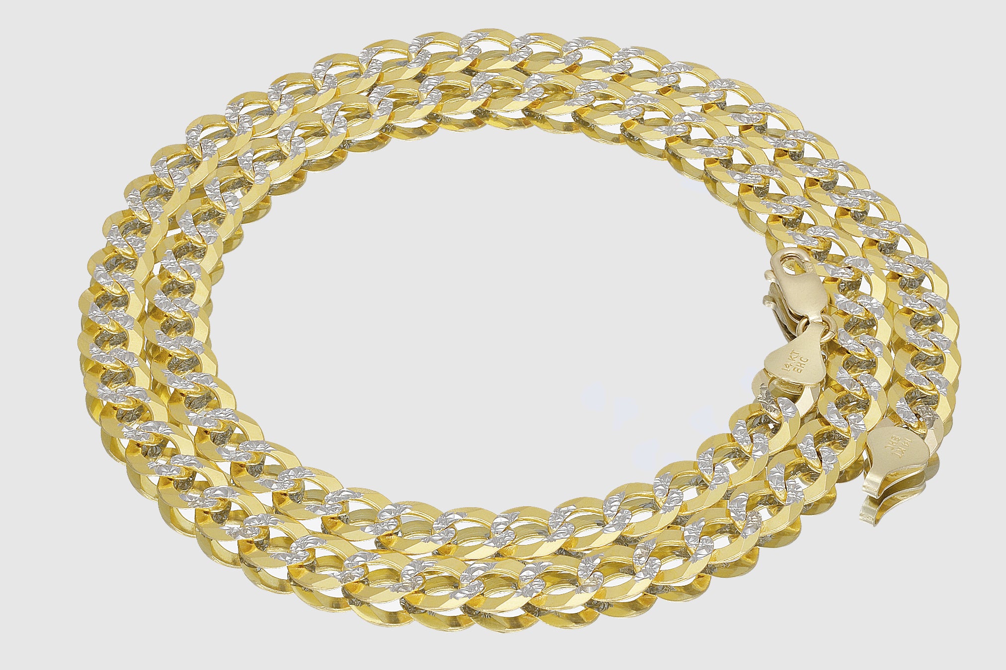 22 Inch Pave Diamond Solid Gold Cuban Link Chain Necklace - 11 mm
