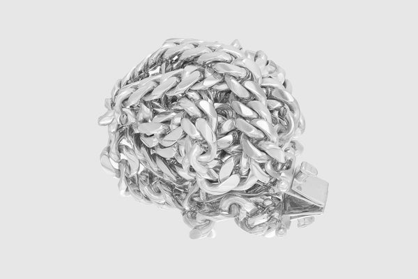 10mm Solid Miami Cuban 10k / 14k / 18k / 22k White Gold Necklace | Uverly