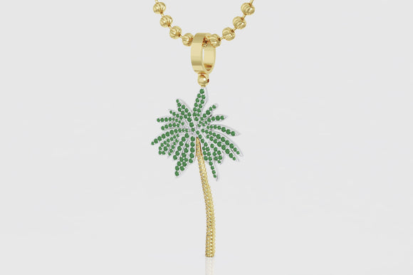Palm Tree Two-Tone Pendant