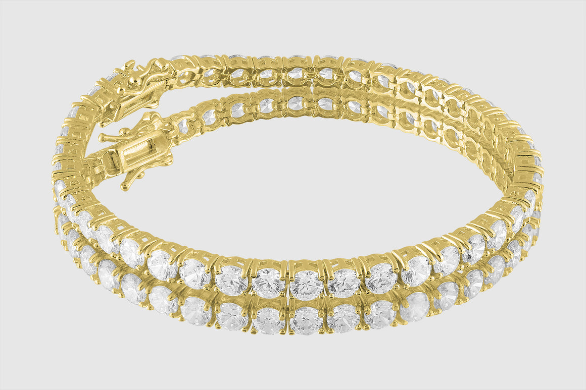 3mm 14k or 18k Gold 5ct Diamond Tennis Bracelet