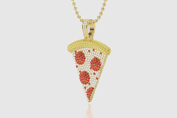 Pizza Slice Pendant in 14k or 18k Yellow Gold | Uverly