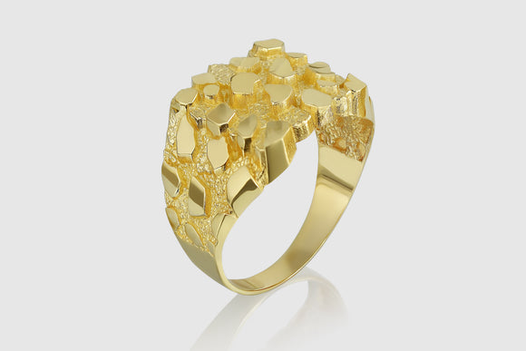 Yellow Gold Nugget Ring - Medium | Uverly