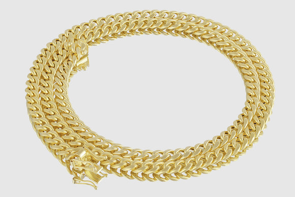 6mm Hollow Miami Cuban Link Chain - 10k / 14k Yellow Gold | Uverly