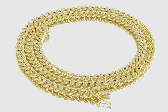 7mm Miami Cuban Chain 14K Yellow Gold 