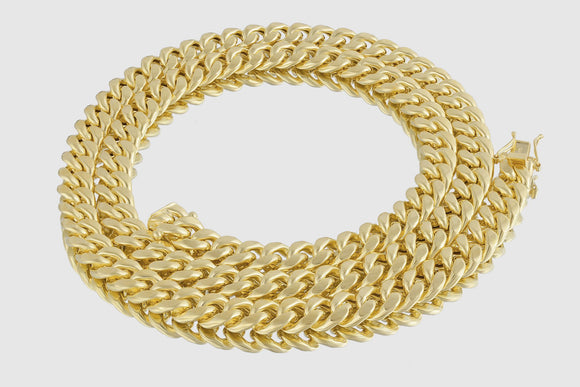 9.5mm Miami Cuban Chain 14k Gold 