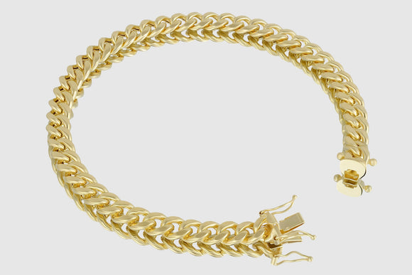 7mm Miami Cuban Bracelet 14K Yellow Gold