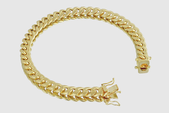 8mm Miami Cuban Bracelet 14K Yellow Gold