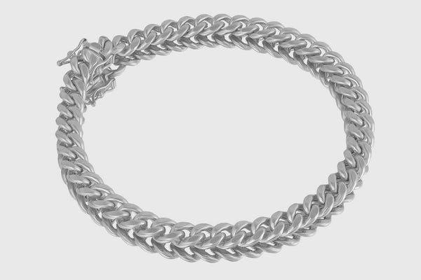 7mm Miami Cuban Bracelet 10K White Gold