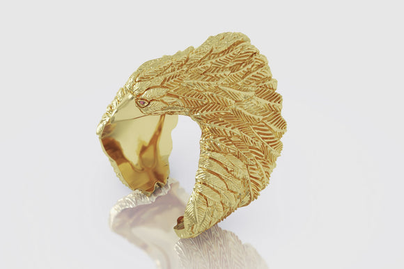 Yellow Gold Eagle Ruby Ring | Uverly