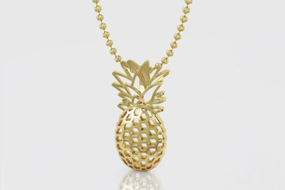 Pineapple Pendant 14K Yellow Gold