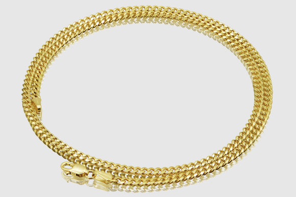 1.5mm - 2.8mm Baby Miami Cuban Link Solid Yellow Gold Necklace | Uverly
