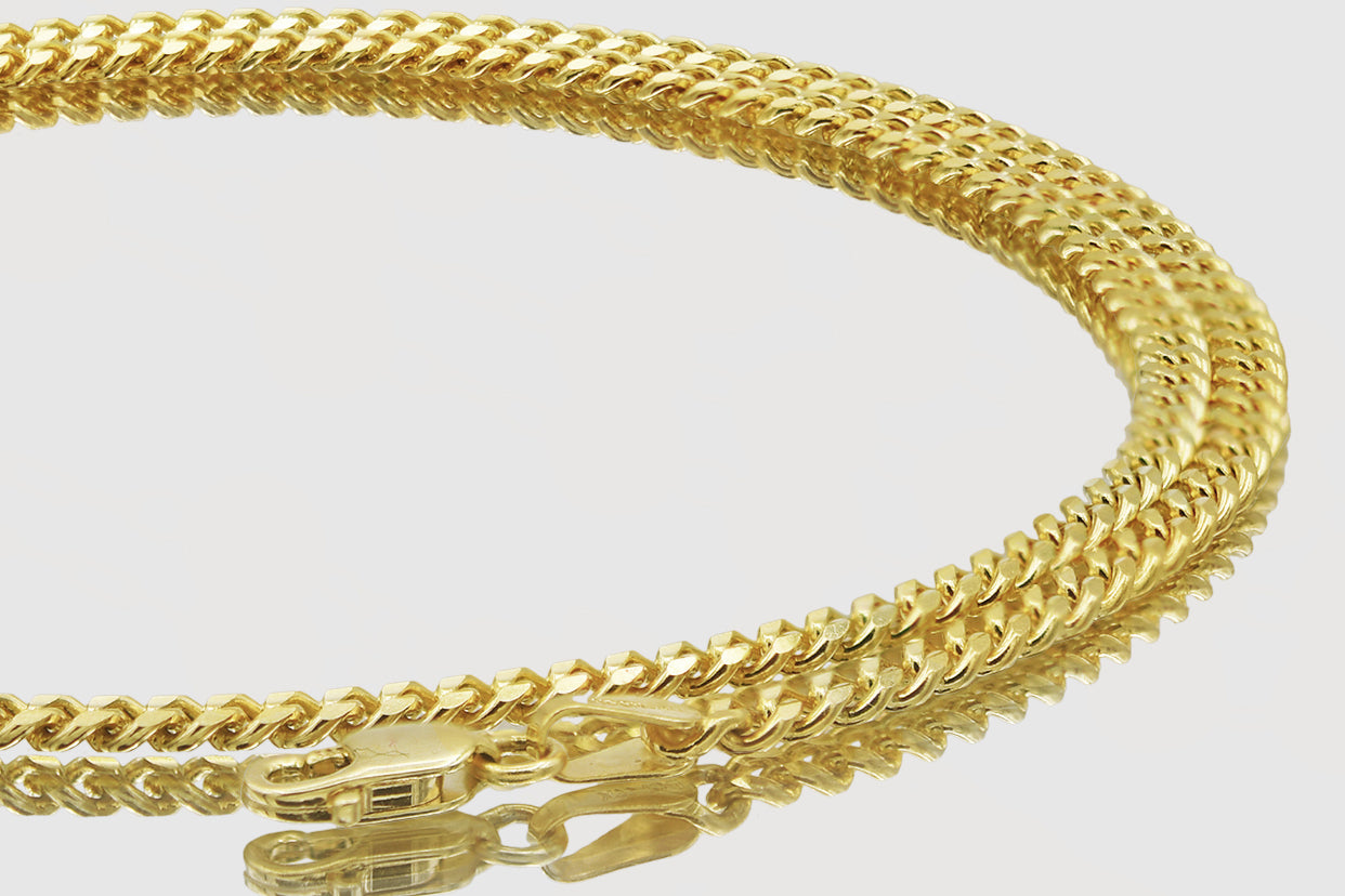 1mm Baby Miami Cuban Link Solid Yellow Gold Necklace