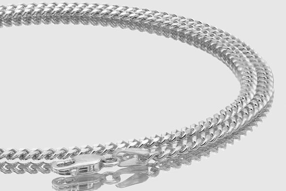 1mm - 2.8mm Baby Miami Cuban Link Solid White Gold Necklace