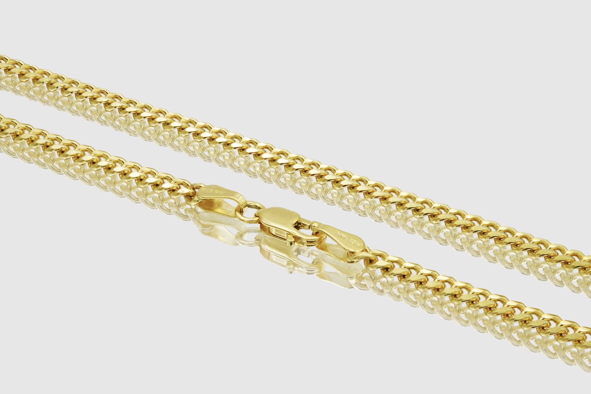 Cuban Link Drop Chain Diamond Earring 14K Yellow Gold / Pair by Baby Gold - Shop Custom Gold Jewelry