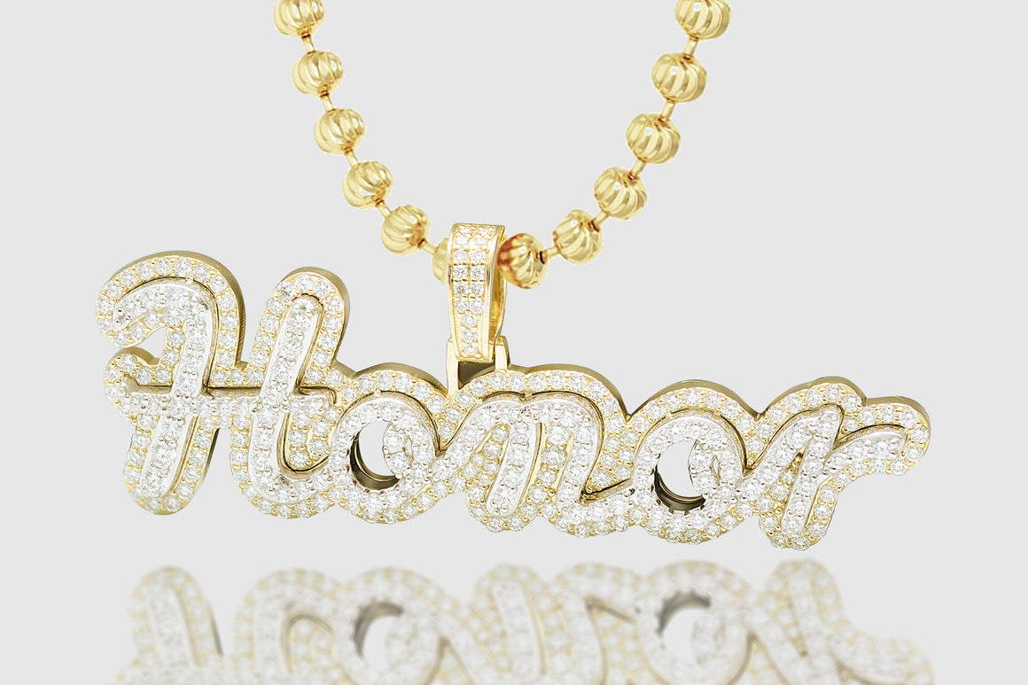 3d Diamond Micro Angel Gold Pendant - UVERLY