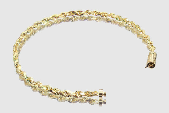 4mm Rope Bracelet - 10k/14k/18k Yellow Gold | Uverly