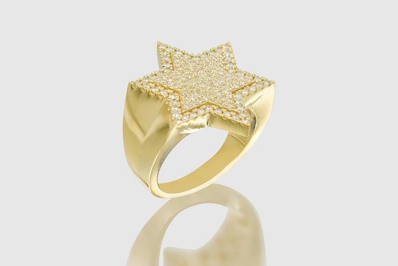 Super Star of David Gold Diamond Ring