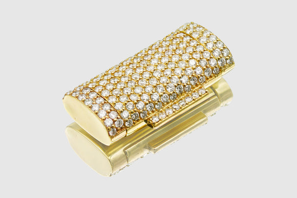 13mm Diamond Barrel Sliding Triple Box Lock 14k/ 18k Yellow Gold | Uverly