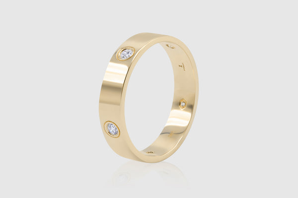 Yellow Gold Love Diamond Band Ring | Uverly