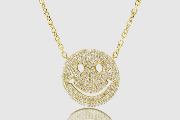 Smiley Face Diamond Pendant